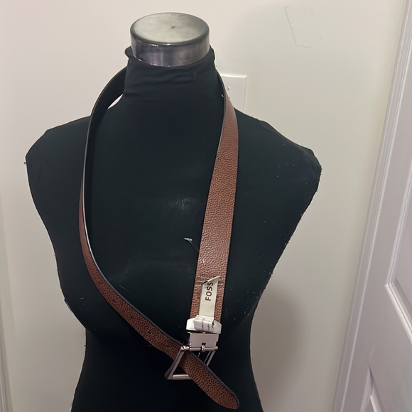 Fossil Men Leather Reversible Belt Size Waist 32 - Picture 2 of 8